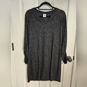 Cabi Charcoal Gray Long Sleeve Athleisure Dress | Size Small